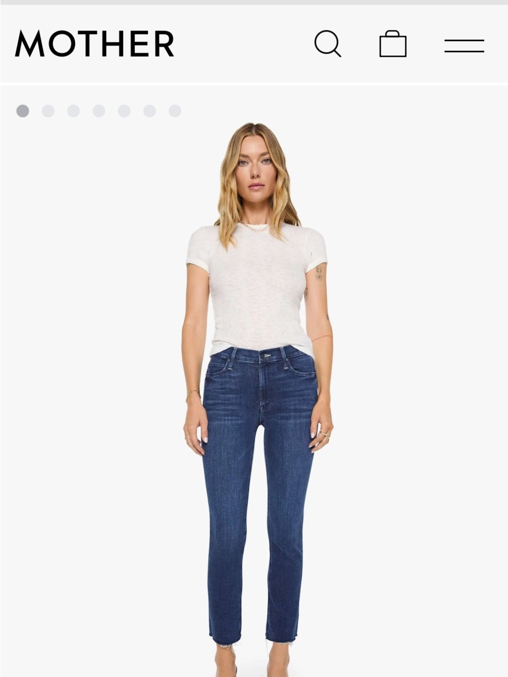 NWOT MOTHER Mid-rise Dazzler Ankle Step Fray Jeans